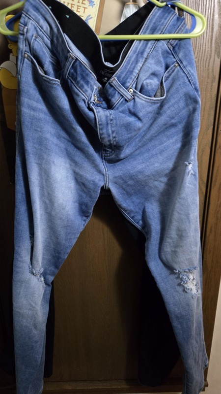 Lularoe Boyfriend Cut Jeans Distressed light blue size 34
