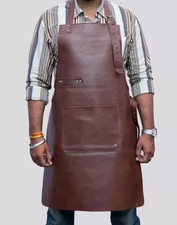 Genuine Leather Apron BBQ Butcher Chef Cook Blacksmith Barber Apron New BROWN