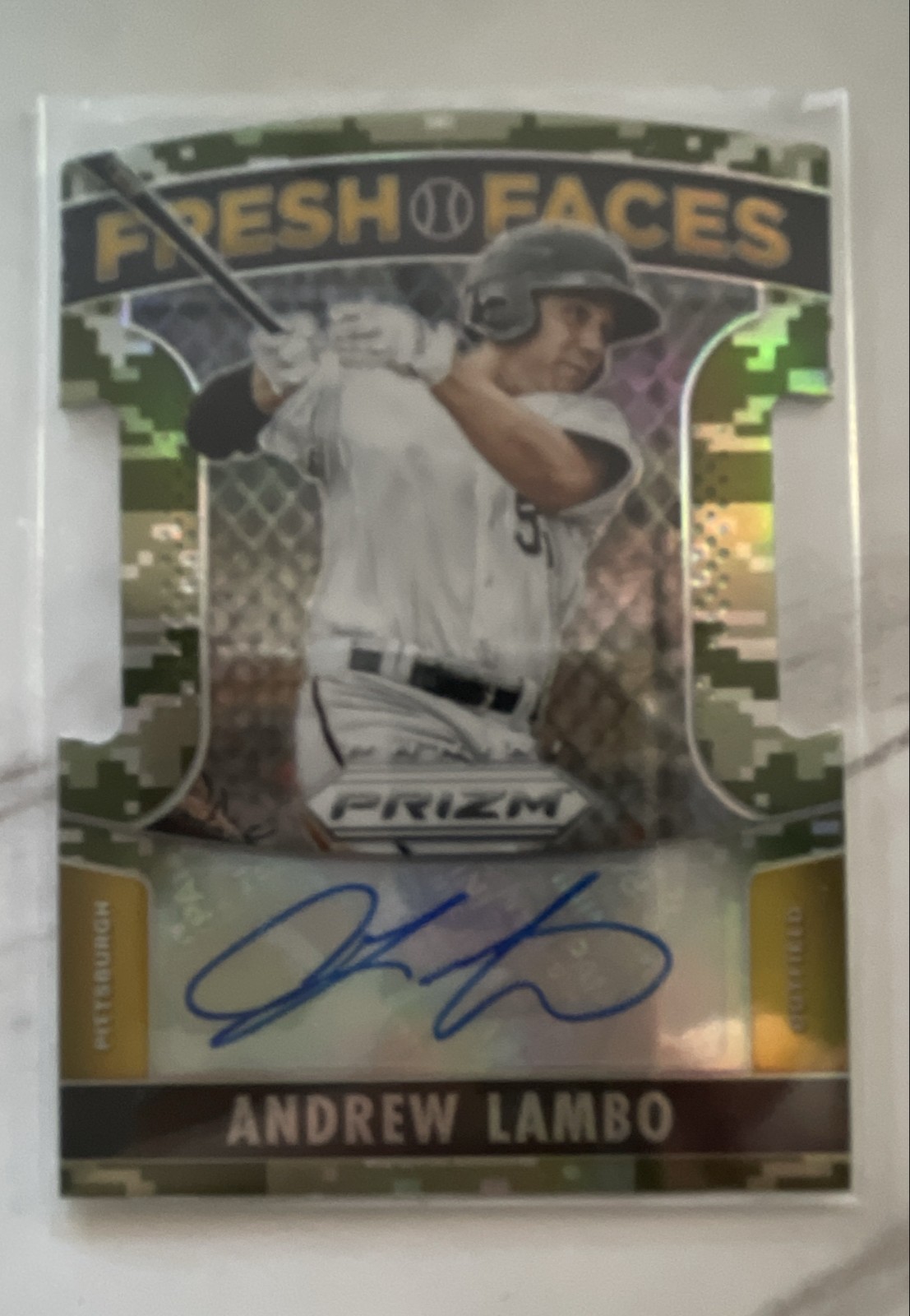 2015 Panini Prizm - Fresh Faces Signatures Andrew Lambo #4 Camo Prizm /199 (AU)
