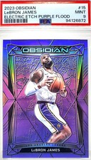 📈POP8 LeBRON JAMES PURPLE FLOOD /49📈 2023 OBSIDIAN 15 PSA 9 ELECTRIC ETCH F-10