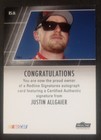 2014 Justin Allgaier S.N. 02/10 Press Pass Redline Signatures — photo 4