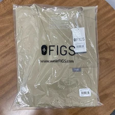 Figs Womens Medium Catarina One-Pocket Medical Scrub Top Tan/Khaki