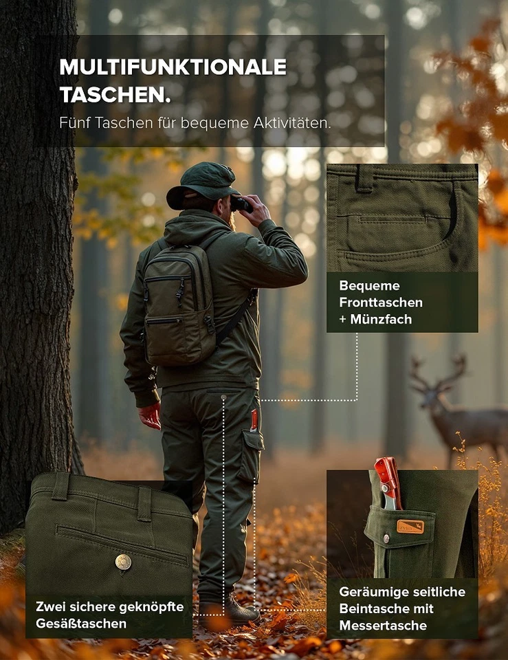 La Chasse® Jagdhose Monza - Robuste Arbeitshose für Herren, Cargohose von Oefele - Bild 4 von 4