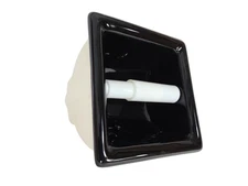 Recessed Black Ceramic Tile TP Holder Toilet Paper Niche Mid Century Modern