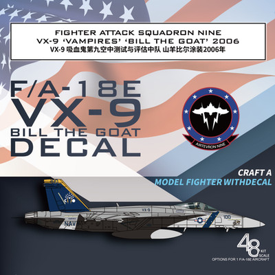 Galaxy G48049 1/48  F/A-18E VX-9 Bill The Goat 2006 Decal for Aircraft Model