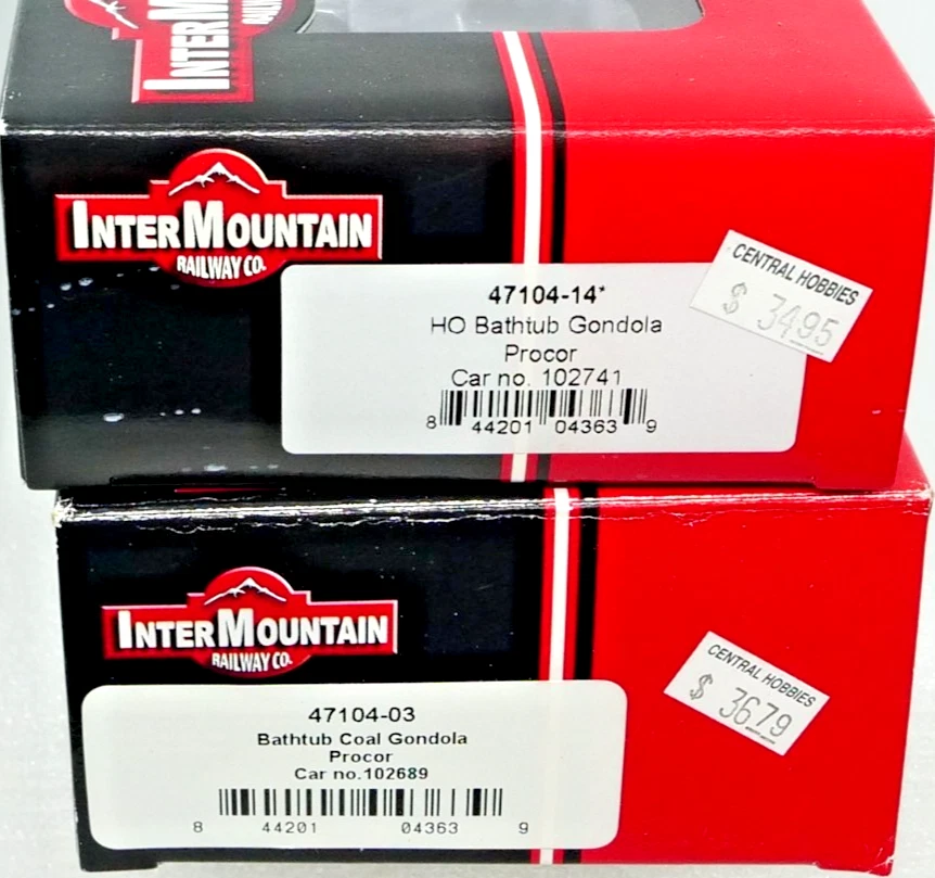 2 x Intermountain 47104-03 &14 HO Bathtub Coal Gondola PROCOR UNPX 102689 102741 - Image 2 of 3