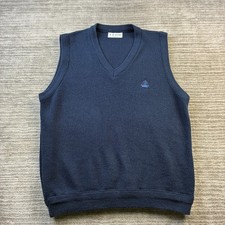 Vintage Izod Vest Mens Large Blue Knit Cricket Tennis Golf Preppy Y2K USA Made