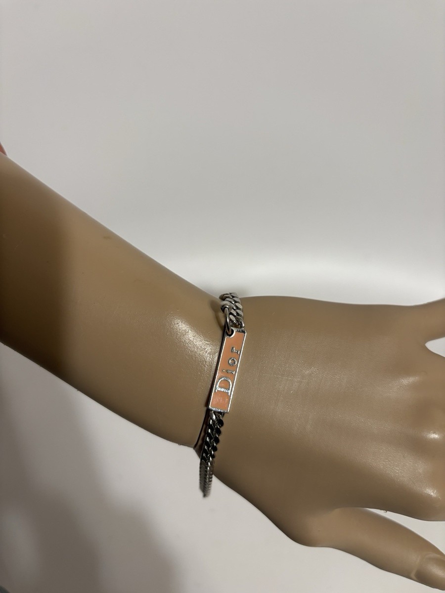 Vtg Christian Dior By John Galliano Silver Peach Logo Bracelet | eBay