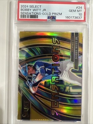 2024 Panini Select - Sensations Bobby Witt Jr. #24 Gold Prizm /10 JRSY Match!