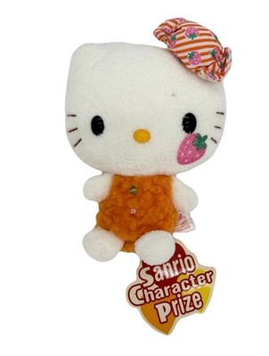 Vintage 2007 Eikoh Sanrio Japan Hello Kitty Strawberry Orange Kiss 6  Plush RARE