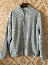 PLEATS PLEASE ISSEY MIYAKE Gray Baseball Jacket SIZE 2