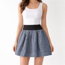 Necessary Objects Y2K Denim Elastic Skirt Large Retro Vintage Preppy Costume