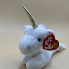 TY Beanie Baby - MYSTIC the Unicorn irredescent horn  furry mane  8 inch 