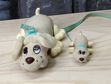 1996 Pound Puppies Wiggle N Walk Pull Along DOG 7" Puppy 3" VTG Toy 2 SetLeach