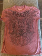 Affliction Live Fast T-Shirt Men s Large Wolf...