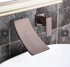 Waterfall Single Handle Wall-MountedBathroom Sink Faucet Oil Rubbed Bronze