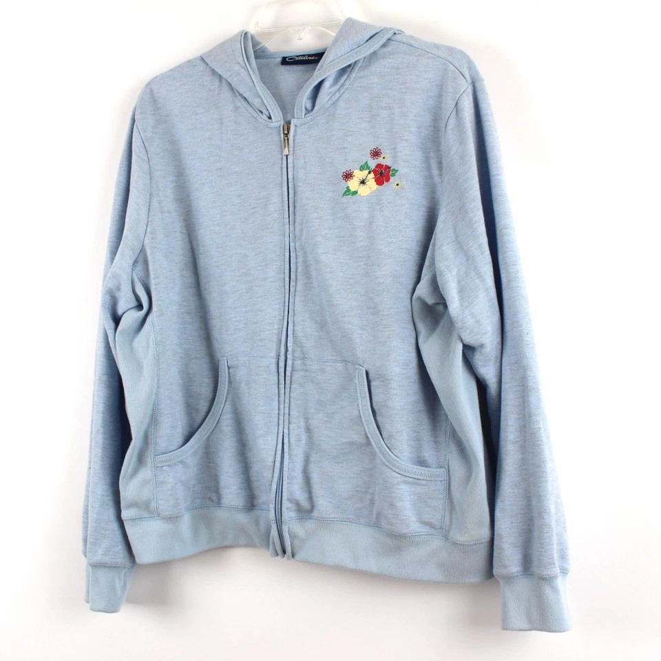 Conjunto de moletom com capuz Catalina feminino jaqueta GG (16-18) calça G (12-14) azul - Imagem 3 de 4