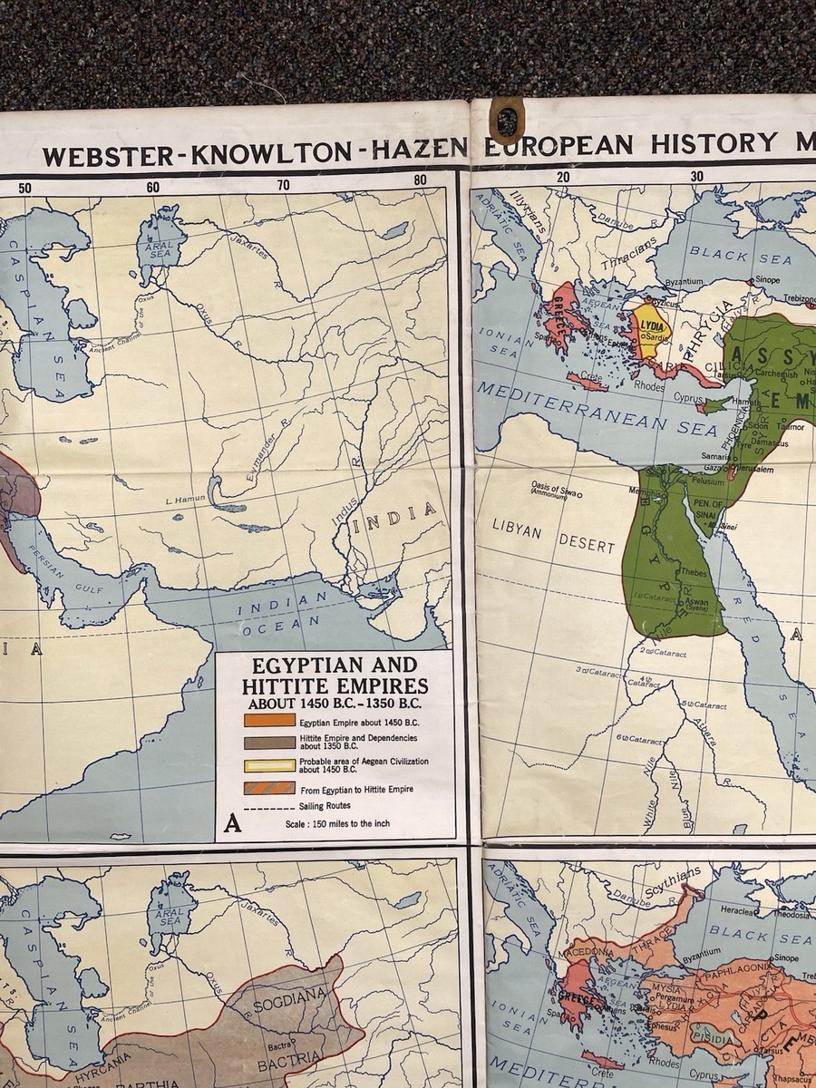 VINTAGE A.J. Nystrom Map Oriental Empires 500 B.C. School