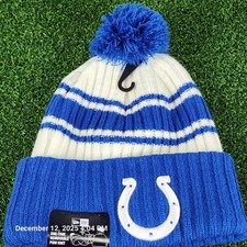 Indianapolis Colts NFL New Era Winter Knit Hat Beanie Removable Pom One Size New