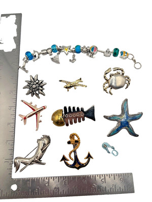 Summer! Beach Nautical Lot Brighton August Bracelet JJ Airplane Crab Starfish AJ