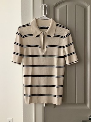 Sandro Paris NWOT Polo Sweater Size Small White Ivory