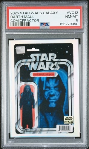 2025 TOPPS CHROME STAR WARS GALAXY COMICFRACTOR #VC12 DARTH MAUL PSA 8