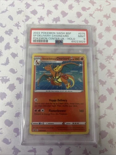 Pokemon PSA 9 Mint SWSH Promo Holo Special Delivery Charizard SWSH075