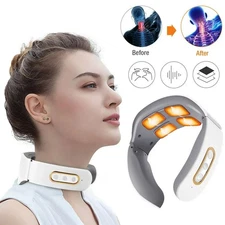 Electric Neck Shoulder Massager Pulse Heating TENS Magnetic Pain Relief Hot-Sale