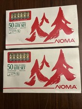 2 Vintage Noma String to String Lite Set 100 Clear Christmas Lights NOS