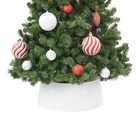 Christmas Village Tree Skirt Basket White Round