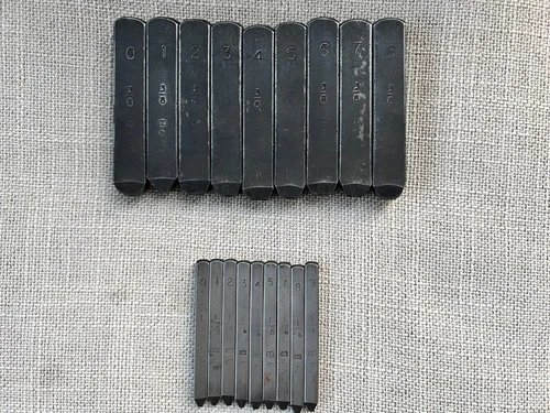 YB 3/8" and 1/16" Steel Tag Number Dies Punch Stamp Wood Metal Carpenter Set