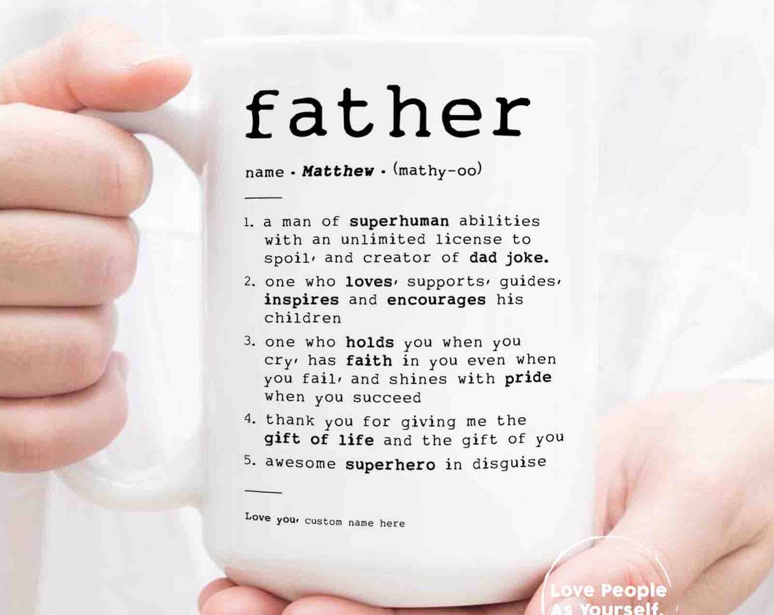 Personalized Fathers Day Mug Custom Name Definition Fathers Day Gift Gift For