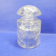 Crackle Glass Insulator Vintage Clear Hemingray C.S.A. 4" Tall