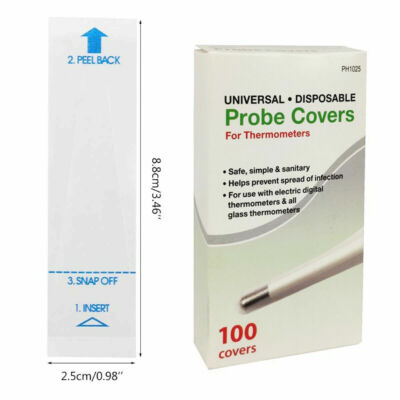 500 Pack Disposable Thermometer Probe Covers Sleeves Universal Protector Cover