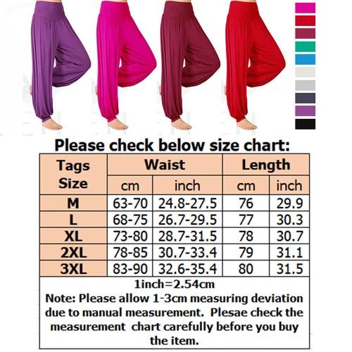 Women Harem Pants Indian Hippie Pant Ladies Casual Gym High Waist Bottoms - Picture 3 of 31