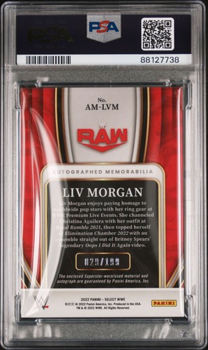 2022 Panini Select WWE Liv Morgan Autograph Memorabilia PSA 10 GEM MT - Bild 2 von 2