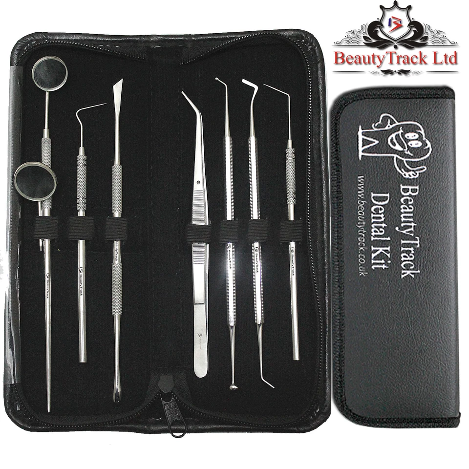 BEAUTYTRACK Dental Tooth Cleaning Kit Dentist Scraper Pick Tools Calculus Plaque Remover Set