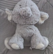 Baby Ganz Gray Elephant Plush Missing A Little Bit Of Hair Up Top Embroidered