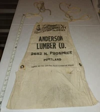Vintage Anderson Lumber Co Portland Advertising Canvas Hardware Store Nail Apron