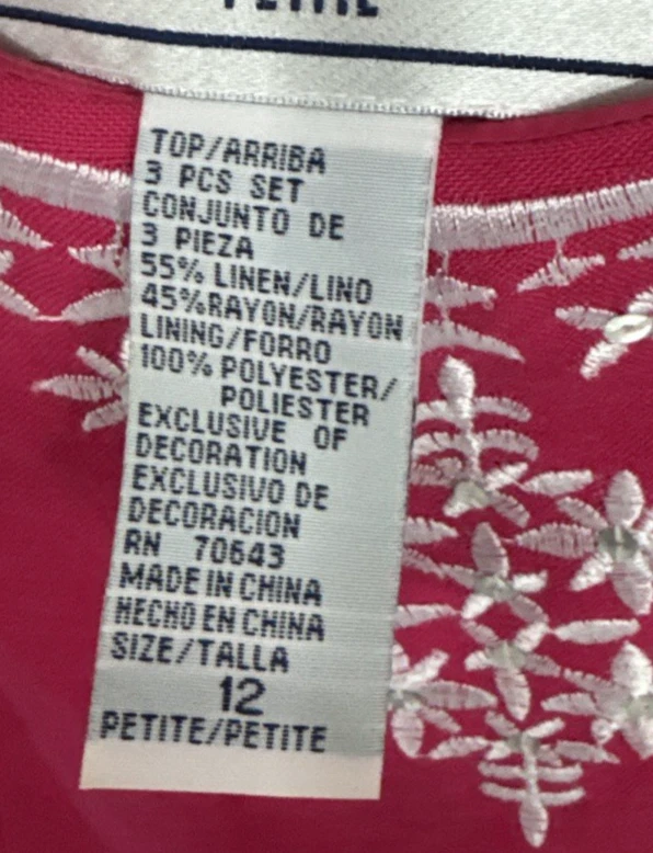 Conjunto de blazer e top bordado floral Jessica Howard Petite feminino 12 rosa branco - Imagem 3 de 4