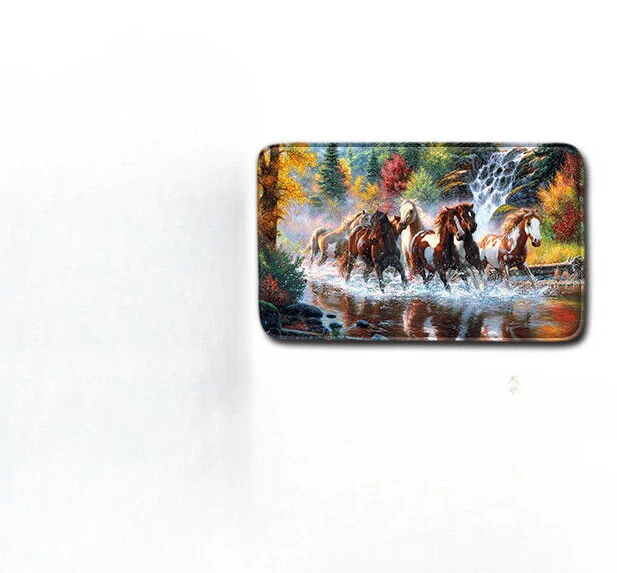 Million Horses Cortina de Ducha Juego de Alfombra de Baño Alfombra de Baño Antideslizante Cubierta de Inodoro- Foto 3 de 4