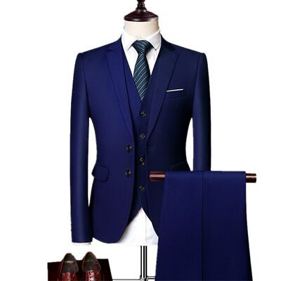 2019 Men’s Suit Slim 3-Piece Suit Blazer Business Wedding Party Jacket Vest&Pant
