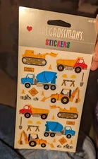 Mrs Grossman Stickers construction trucks vehicles Vintage new in pack 3 sheets