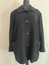 Preston Newyork 18w Womens pea Coat Black button up 80 wool pockets classic