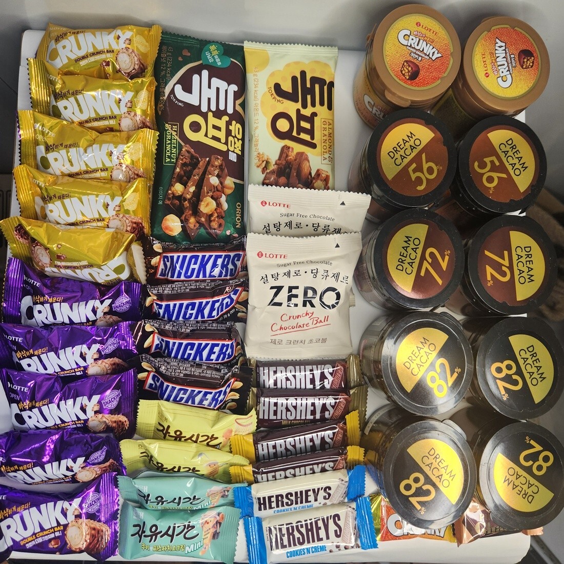 Korean Best Popular Chocolate Bar Lotte Dream Cacao Crunky Amond