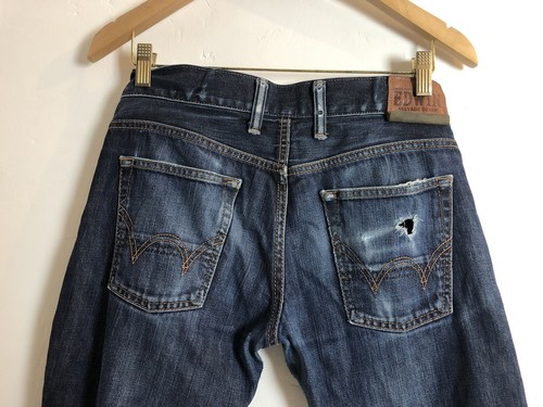 Jeans de mezclilla vintage Edwin SK5053 ribete recto gran desvanecimiento hechos en Japón W28 W30 - Imagen 4 de 10