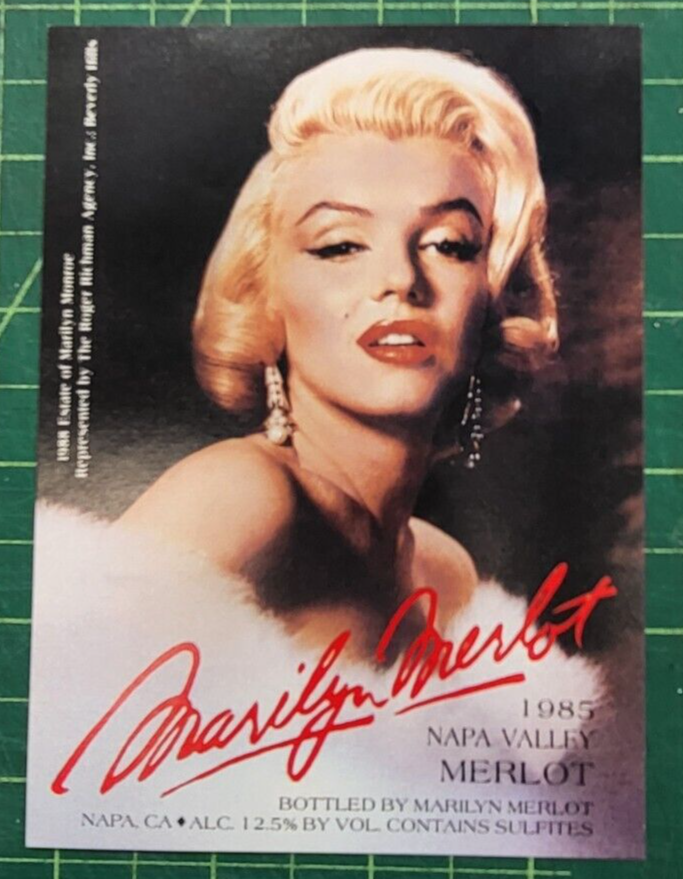 Marilyn Merlot 1985　ナパバレーメルロー Marilyn Merlot 1985 Napa Valley Merlot Unused Label, Marilyn