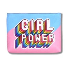 Zipper Pouch - Girl Power Printed Zipper Pouch with sling chain| Makeup Pouch