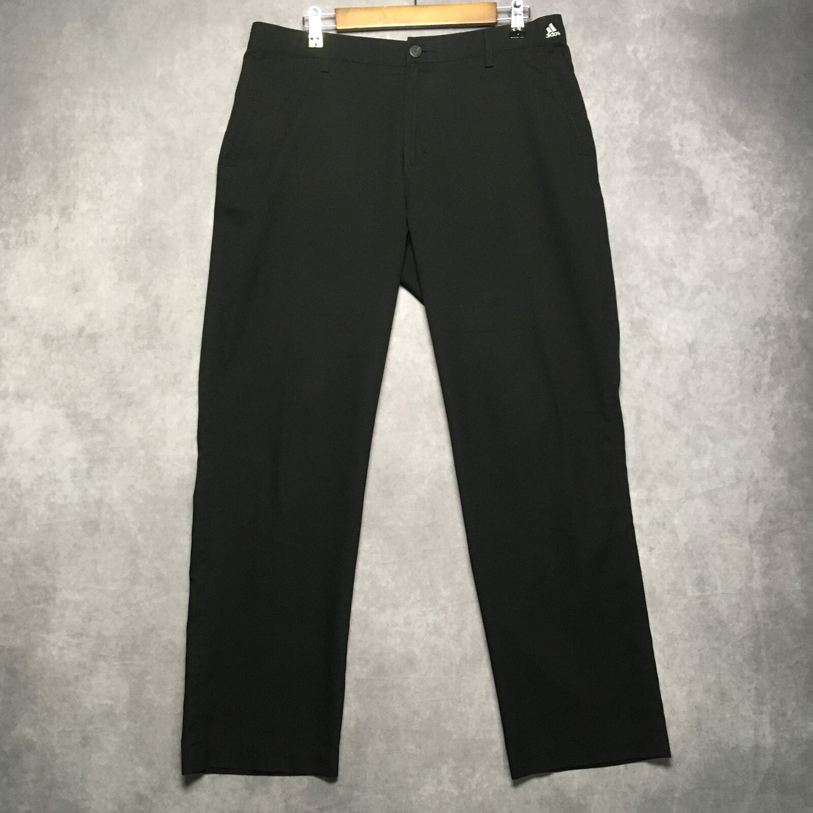 Adidas Mens Black Golf Pants size 34x30 Adizero Flat Front 100