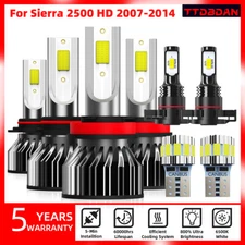 8Pcs LED Headlight License Plate interior Fog Light Bulbs For Sierra 2500 07-14